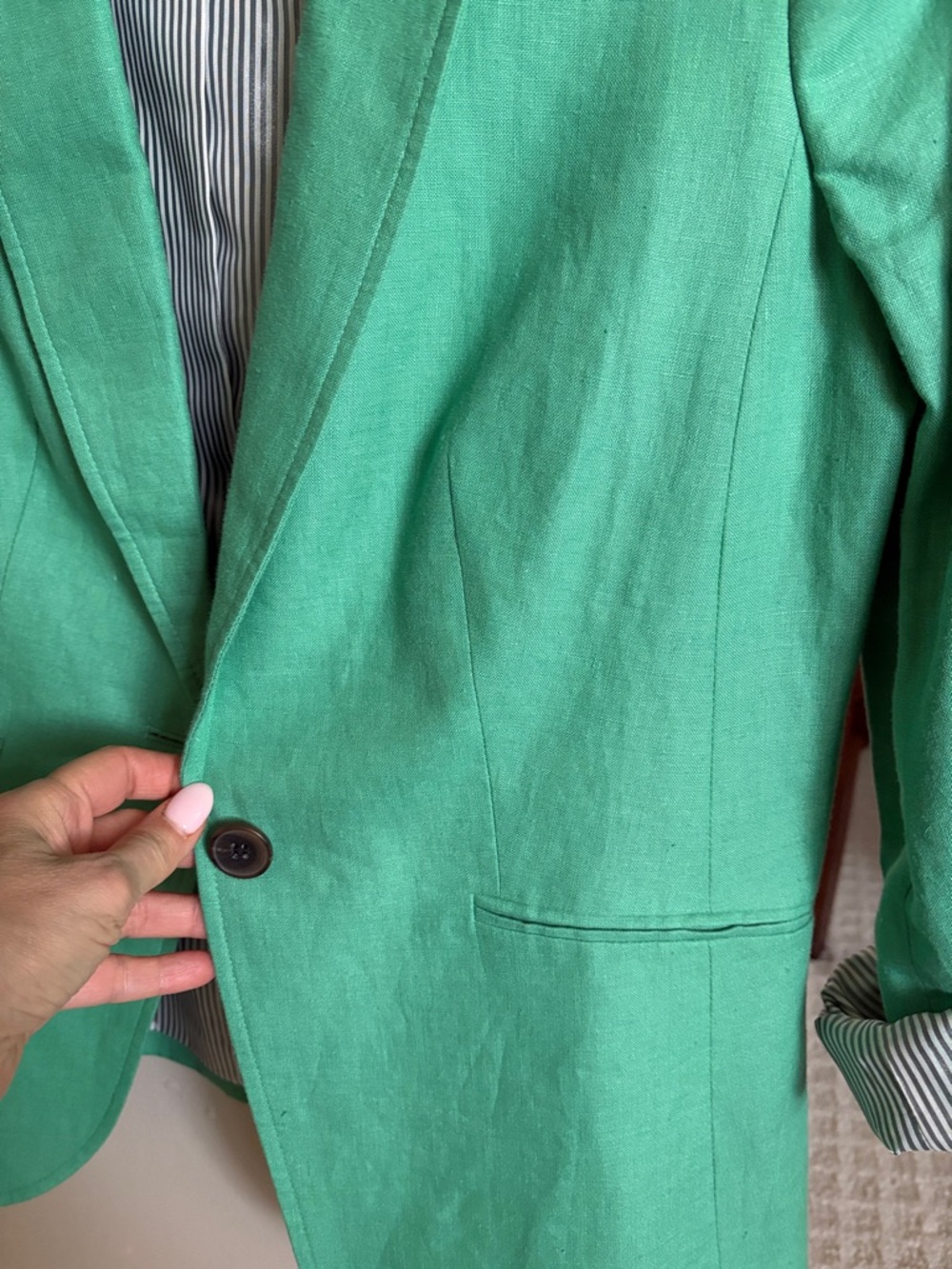 Talbots linen Single-Button Blazer - Picture 7 of 13